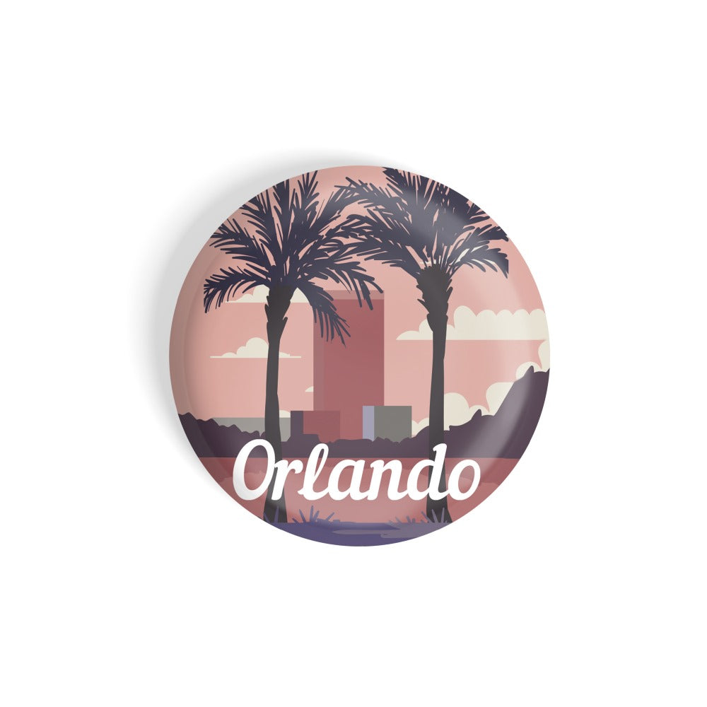 dhcrafts Round Fridge Magnet Multicolor Orlando D1 Glossy Finish Design Pack of 1 (58 mm)